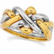 Picture of 14K Yellow White Gold Gents Two Tone Puzzle Ring