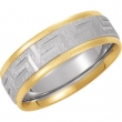 14K White Yellow Gold Two Tone Comfort Fit Design Band