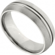 Titanium 7mm Satin And Grooved Band