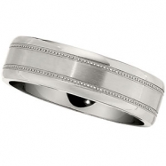 Picture of Titanium 7mm Polished Milgrain Domed Mil Slightly Dome Band