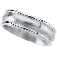 Picture of Titanium 7mm Satin And Polished Slighlty Grooved Slightly Domed Band