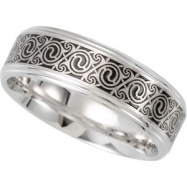 Picture of 14K White Gold Bridal Duo Comfort Fit Enameled Band