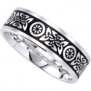 Picture of 14K White Gold Bridal Duo 07.00mm Comfort Fit Enameled Band