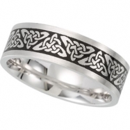 Picture of 14K White Gold Bridal Duo Comfort Fit Enameled Band