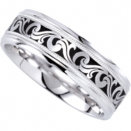 Picture of 14K White Gold Bridal Duo Comfort Fit Enameled Band