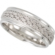 Picture of 14K White Gold Bridal Duo Hand Woven Comfort Fit Band