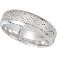 Picture of 14K White Gold Bridal Duo Hand Woven Comfort Fit Band