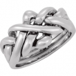14K White Gold Gents Puzzle Ring