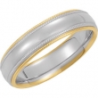 14K White Yellow Gold Two Tone Comfort Fit Band