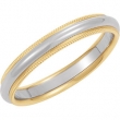 14K White Yellow Gold Two Tone Design Band