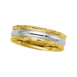 14K White Yellow Gold Two Tone Design Band