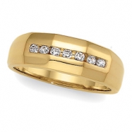 Picture of 14K Yellow Gold Gents Diamond Wedding Band