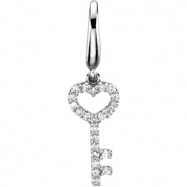 Picture of 14K White Gold Diamond Key Charm