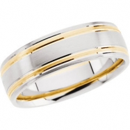 Picture of 14K White Yellow Gold Two Tone Round Designer Band
