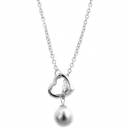 Picture of Heart Pearl Drop Necklace