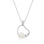 Picture of Pearl Cubic Zirconia Heart Pendant