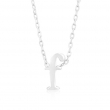 Silvertone Initial F Pendant