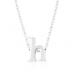 Silvertone Initial H Pendant