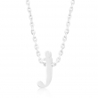 Silvertone Initial J Pendant