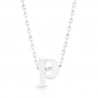 Silvertone Initial P Pendant