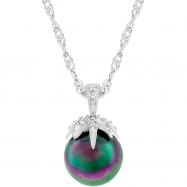 Picture of Leafed Tahitian Pearl Pendant