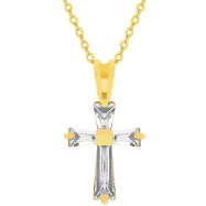 Picture of Goldtone Baguette Cross