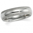 18kt White 06.00 mm Comfort Fit Double Milgrain Band