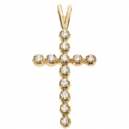 Picture of 14kt White Cross Pendant with Diamond