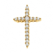 Picture of 14kt White Cross Pendant with Diamond