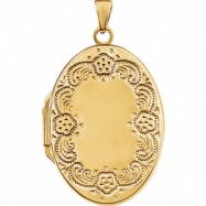 Picture of Yellow Gold Plated/Sterling Silver 28.40X19.50 mm Polished Oval Shaped Locket