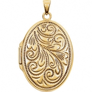 Picture of Yellow Gold Plated/Sterling Silver 28.67X19.31 mm Polished Oval Shaped Locket