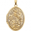 Yellow Gold Plated/Sterling Silver 28.67X19.31 mm Polished Oval Shaped Locket