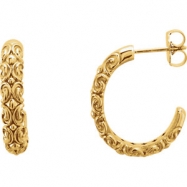 Picture of 14kt Yellow EARRING Complete No Setting 20.00X04.10 mm Pair Polished METAL FASHION EARRINGS