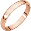 10kt Rose 03.00 mm Light Half Round Band
