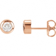 Picture of 14kt Rose 1/2 Pair 1/2CTW Diamond Solitaire Earring