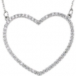 14kt White Diamond 25.00X28.20 mm 1/2 CTW Diamond Heart Necklace