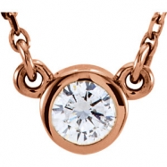 Picture of 14kt Rose 1/6 CTW Polished 1/6 CTW Diamond Solitaire Necklace with I1 G-H Stone