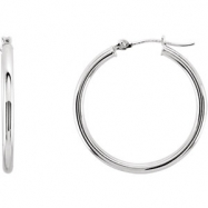 Picture of 14kt White PAIR 40.00 MM Polished HOOP EARRINGS