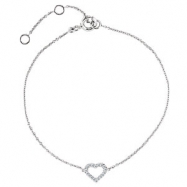 Picture of 14kt Rose .06 CTTW/07.00 INCH Polished DIAMOND HEART BRACELET