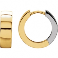 Picture of 14kt Yellow/White 14.50 mm PAIR Polished TWO TONE HINGED EARRING