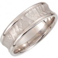 Picture of 14kt White Band 11.00 07.50 MM Complete No Setting Polished FANCY CARVED BAND