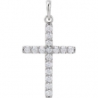14kt Yellow Pendant Complete with Stone 1 02.50 MM Polished DIAMOND CROSS PENDANT