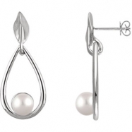 Picture of 14kt White EARRINGS Complete with Stone NONE ROUND 06.00 MM PEARL Polished FRESHWATER CULTURED PEARL ER