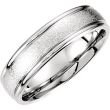 14kt White Band 10.00 06.00 MM Complete No Setting Polished FANCY CARVED BAND