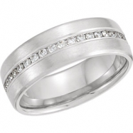 Picture of 14kt White Band Complete with Stone ROUND 01.70 MM Diamond Polished 3/8CTW DIA ANNIVERSARY BAND