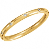Picture of 14kt Yellow Band Complete with Stone ROUND 01.30 MM Diamond Polished 1/10CTW DIAMOND ETERNITY BAND