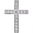 14kt White Pendant Complete with Stone NONE 02.80 AND 04.10 MM Polished DIA CROSS PENDANT