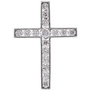 Picture of 14kt White Pendant Complete with Stone NONE 01.70 AND 02.50 MM Polished DIA CROSS PENDANT