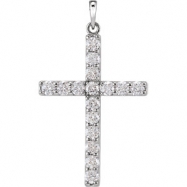Picture of 14kt White Pendant Complete with Stone 1 1/2 02.90 MM Polished DIAMOND CROSS PENDANT