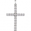 14kt White Pendant Complete with Stone 1 1/2 02.90 MM Polished DIAMOND CROSS PENDANT